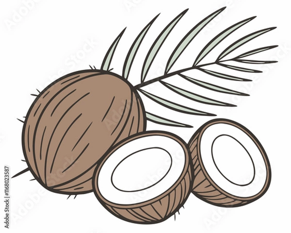 Obraz illustration of coconut fruit