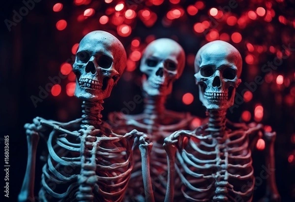Fototapeta red skeletons lights