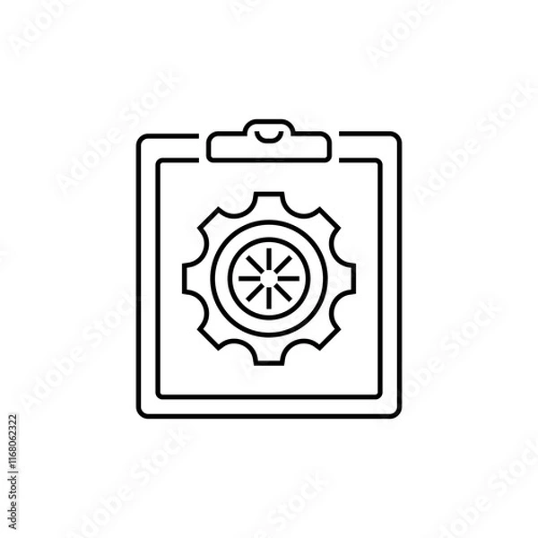 Obraz Task Progress Line Icon. linear style sign for mobile concept and web design. Outline vector icon.