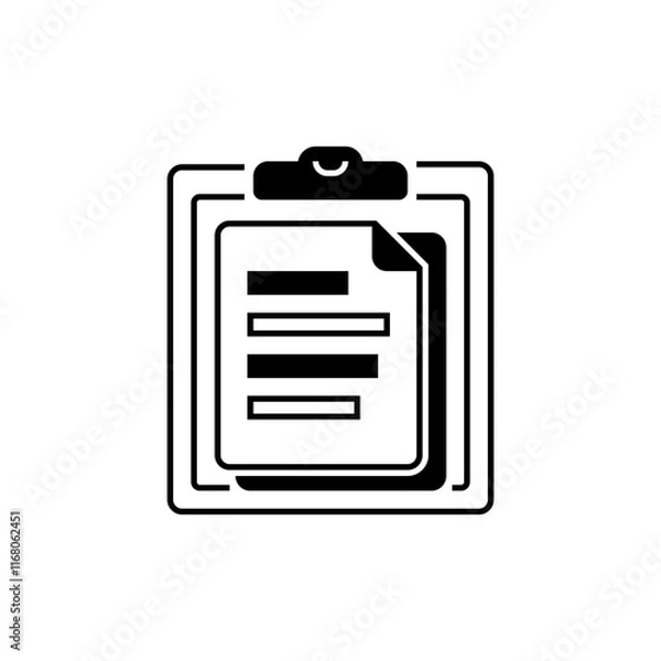 Fototapeta Clipboard with Paper Line Icon. linear style sign for mobile concept and web design. Outline vector icon.