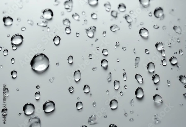 Fototapeta background drops water top white view