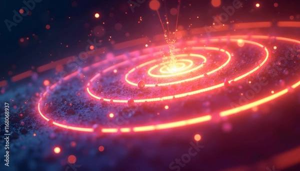 Fototapeta Glowing Geometric Spirals with Dynamic Gradient Tones