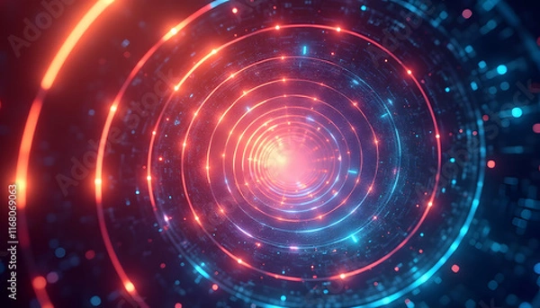 Fototapeta Glowing Geometric Spirals with Dynamic Gradient Tones