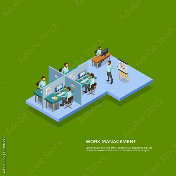 Fototapeta Isometric Presentation Room Concept