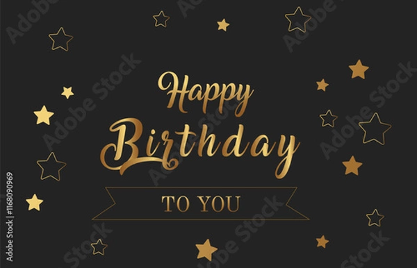 Obraz Happy Birthday text card  vector.