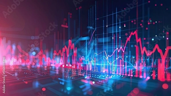 Fototapeta abstract financial forecasting models and predictive analytics