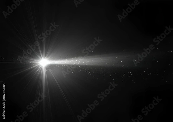 Fototapeta Luminous Celestial Event: A Glimmering Light Beam Across the Dark Void