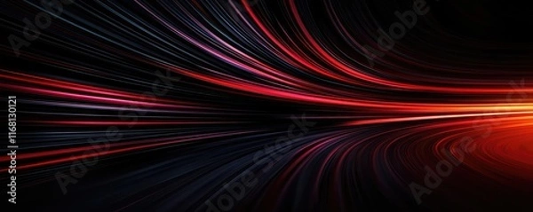 Fototapeta Burst abstract background idea. Dynamic motion lines in red and black, creating a vibrant, energetic visual abstract.