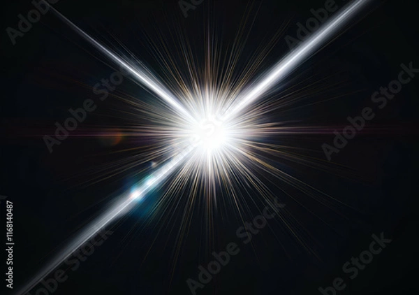 Fototapeta Bright Starburst, Celestial Explosion, Glowing Light Rays