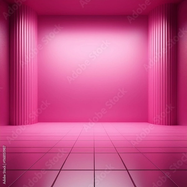 Obraz 3D Minimalist Studio with Pink Backdrops