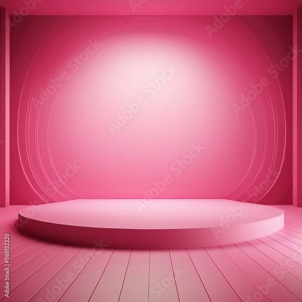 Obraz 3D Pink Studio: Minimalist Backdrop Design