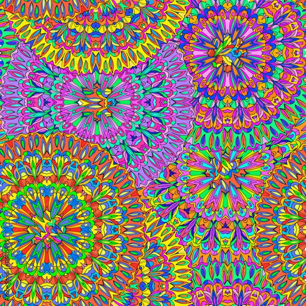 Obraz Colorful seamless pattern mandala; can be used for wallpaper; pattern fills; web page background; surface textures. Arabic, India, Islam.