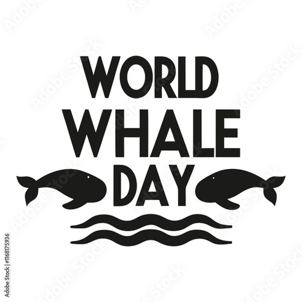 Fototapeta World whale day Background Template design for Poster or Banner