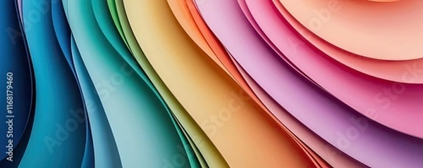 Obraz Rainbow abstract background idea. Vibrant layered colors creating a swirling abstract pattern for creative projects.