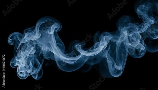 Fototapeta Misty Blue Smoke Overlay: Ethereal Atmosphere for Design