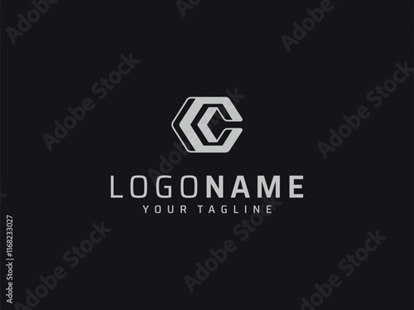 Fototapeta letter C geometric logo design vector