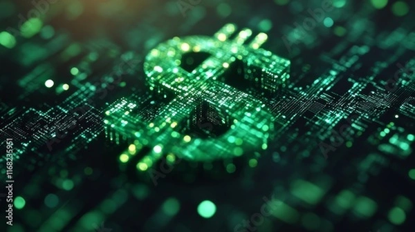 Fototapeta Dollar Symbol Abstract Digital Background, Generative AI