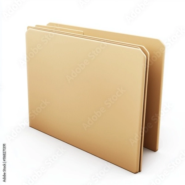 Fototapeta Minimalist Open Tab File Folder in Simple Beige Color for Organized Document Storage Solutions