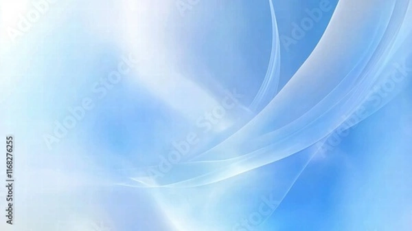 Fototapeta A soft, abstract blue background with flowing curves, ideal for designs and presentations.