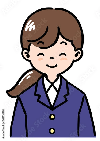 Fototapeta ブレザーを着た若い女性のイラスト（上半身）