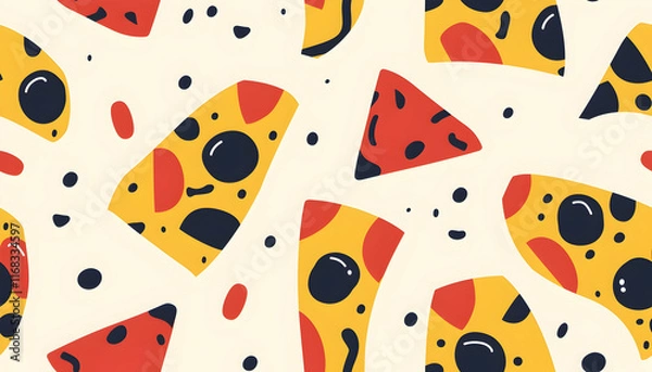 Obraz Abstract Illustration of Yellow and Red Shapes