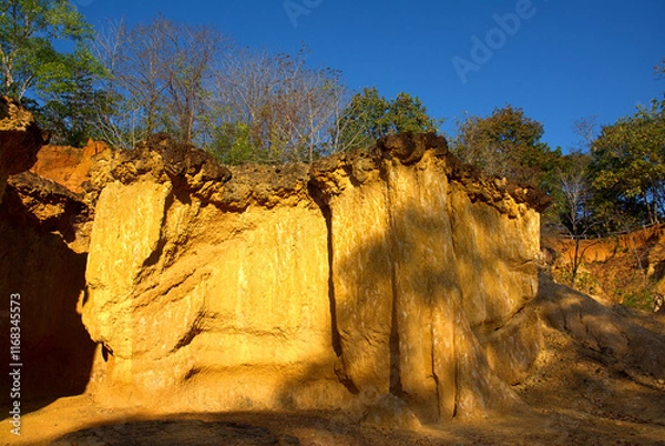Fototapeta The subsidence of the soil has occurred over thousands of years, and everything is natural. This place is located in the northern part of Thailand.