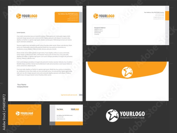 Obraz Corporate stationery template design with Abstract elements