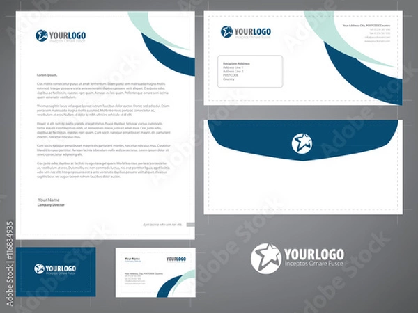 Obraz Corporate stationery template design with Abstract elements