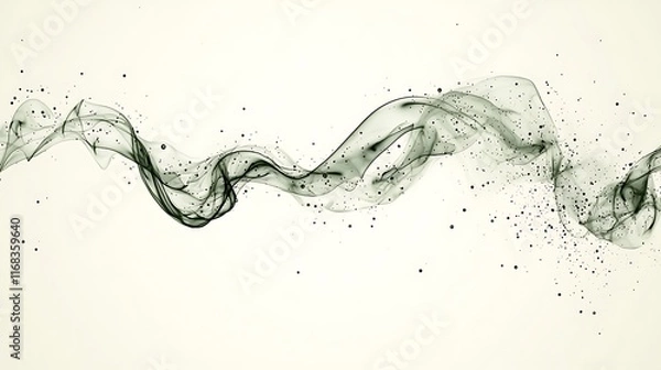 Fototapeta Abstract Green Ink Wave With Dark Spots