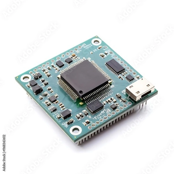 Fototapeta Microcontroller isolated on a white background