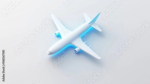 Fototapeta White airplane model.