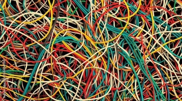Fototapeta Tangled Wires: A Colorful Abstract