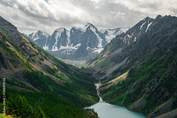 Obraz mountain lake Shavlinsky in the Altai mountains in summer