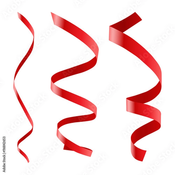 Fototapeta Red curly ribbon.