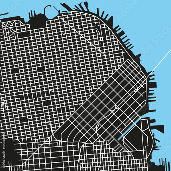 Obraz Mapa wektorowa San Francisco