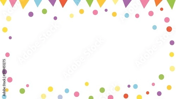 Obraz Colorful Party Banner with Scattered Circles Design