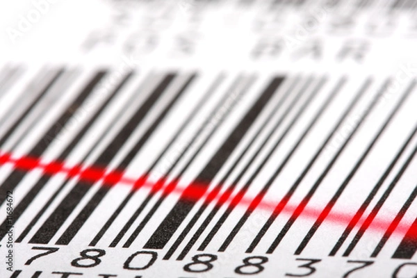 Obraz Barcode label close-up.