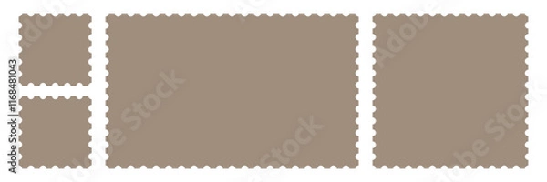 Obraz Empty postage stamp borders set vector illustration.