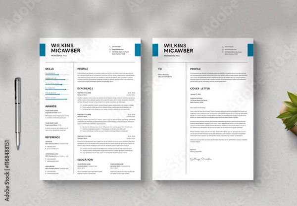 Fototapeta Modern Creative Resume Layout