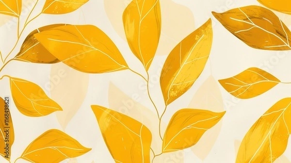 Obraz mustard yellow seamless pattern wallpaper