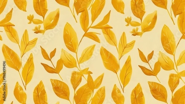Obraz mustard yellow seamless pattern wallpaper