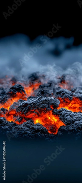 Obraz burning fire volcano