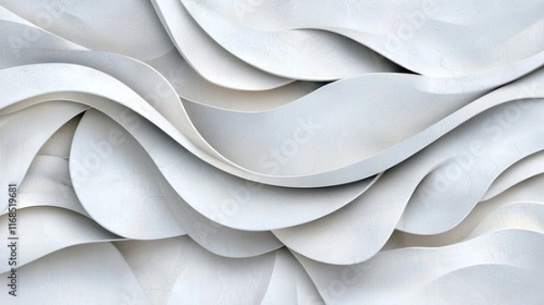 Fototapeta Abstract White Wave Texture Background Design Modern Architecture Wall Decor