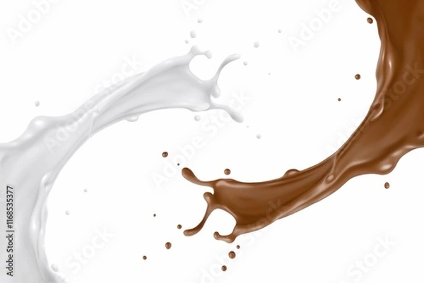 Fototapeta chocolate or cocoa splash, 3d rendering.

