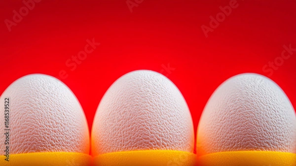 Obraz white easter eggs on red