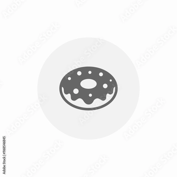 Fototapeta Doughnut dessert treat icon vector sign
