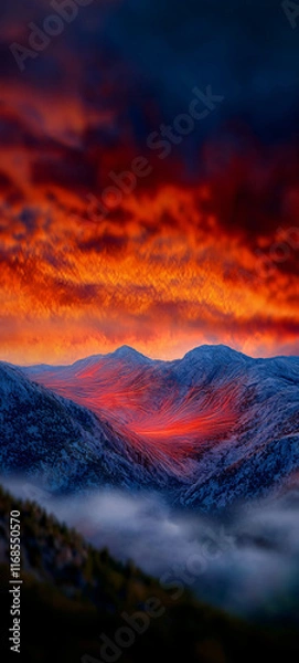 Obraz sunset in the mountains