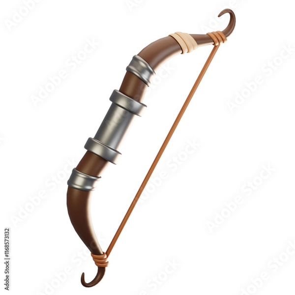 Fototapeta 3d rendering adventure game icon concept. 3d render bow icon