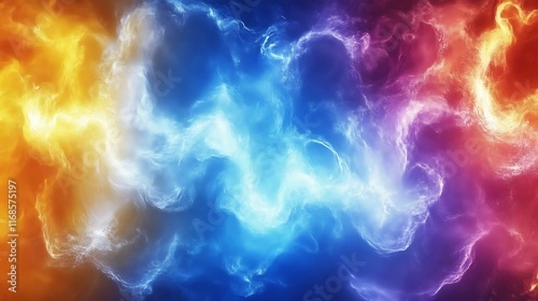 Fototapeta Abstract Colorful Swirling Energy Nebula Cosmic Background