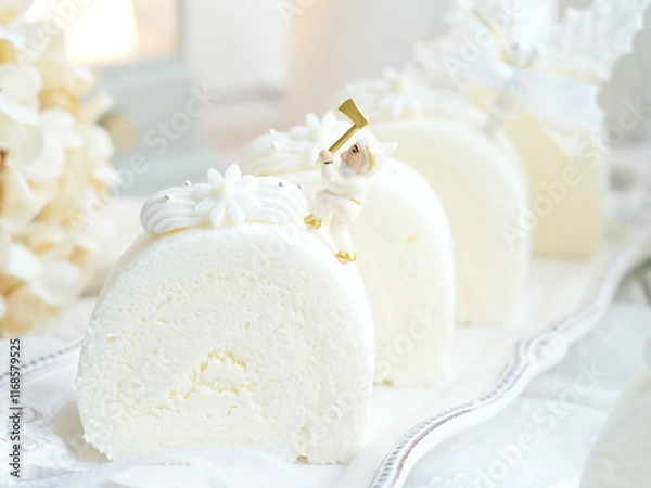 Obraz 白いロールケーキでメリークリスマス